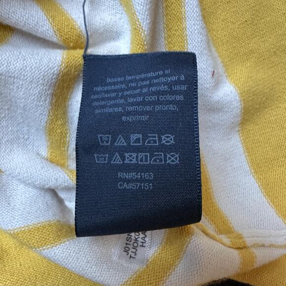 Tommy Hilfiger Sweater Womens Medium Yellow White Stripe Boatneck Long Sleeve - Picture 7 of 9